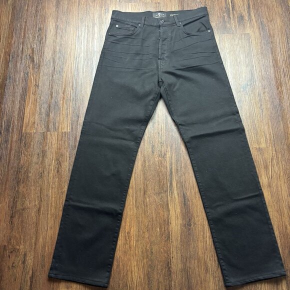 7 For All Mankind Denim - 7 For All Mankind Luxe Vintage Straight Jeans Black Buttons Women’s Size 31